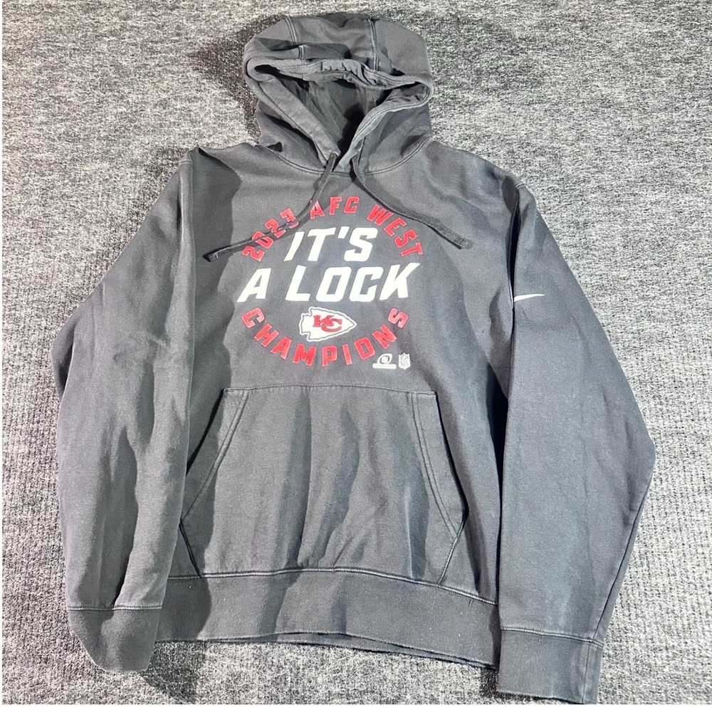 Nike Kansas City Chiefs 2023 AFC West Champions Hoodie Black Mens(M)(A33)